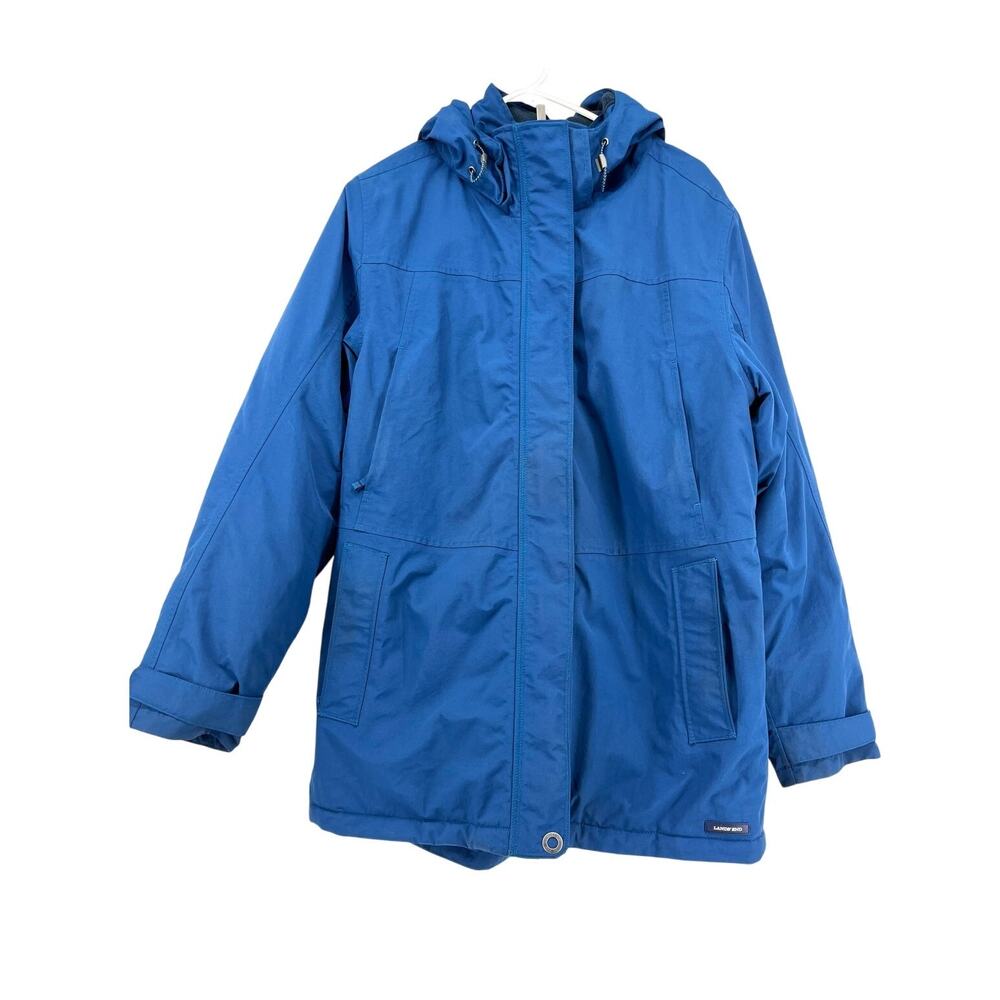 Land's End Youth 14-16 (L) Blue‎ Insulated Waterproof Winter Hooded Coat